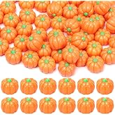 DTOFOOT 60Pcs Mini Resin Pumpkins Small Tiny Fake Pumpkins Figures Bulk | Miniature Resin Pumpkins for Decorating,Halloween Fall Party Supplies,Tiny Pumpkin Ornaments