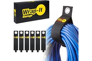Heavy-Duty Wrap-It Storage Straps, 17-inch (6 Pack) - Extension Cord Organizer, Storage, Cord Straps, Cable Straps for Hoses, Rope, RV, Workshop, Boat, Tools, and Garage Wall Storage and Organization