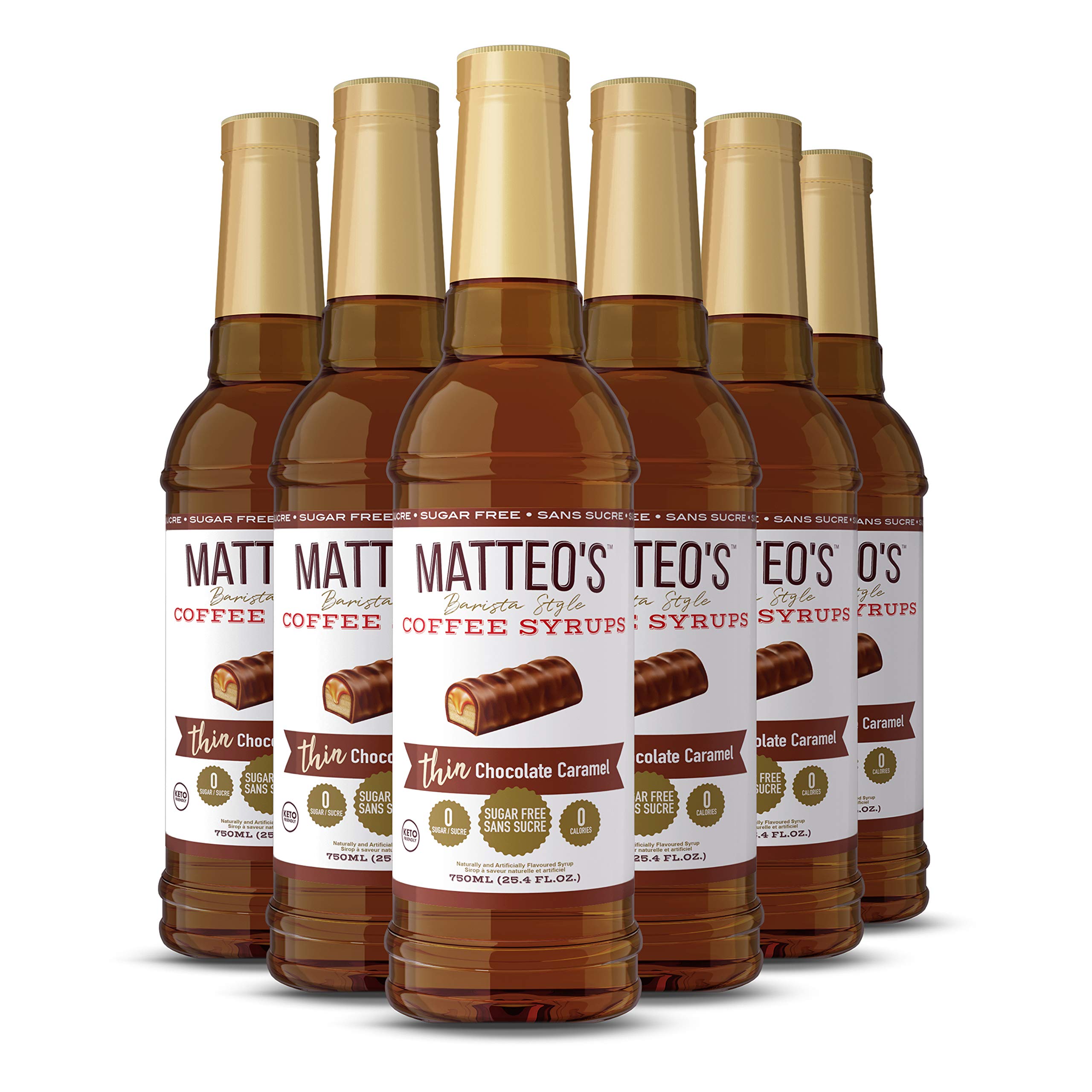Matteo's Sugar Free Coffee Flavoring Syrup, Chocolate Caramel, Delicious Coffee Syrup, 0 Calorie, 0 