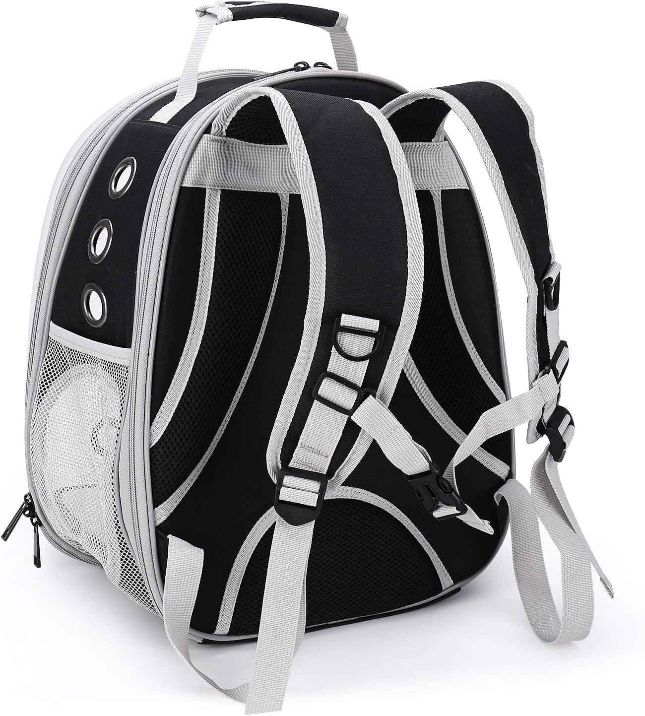 Lollimeow Pet Carrier Backpack, Bubble Backpack Carrier, Cats and Puppies, Airline-Approved, Designed for Travel, Hiking, Walking & Outdoor Use (Black-Expandable) : Pet Supplies