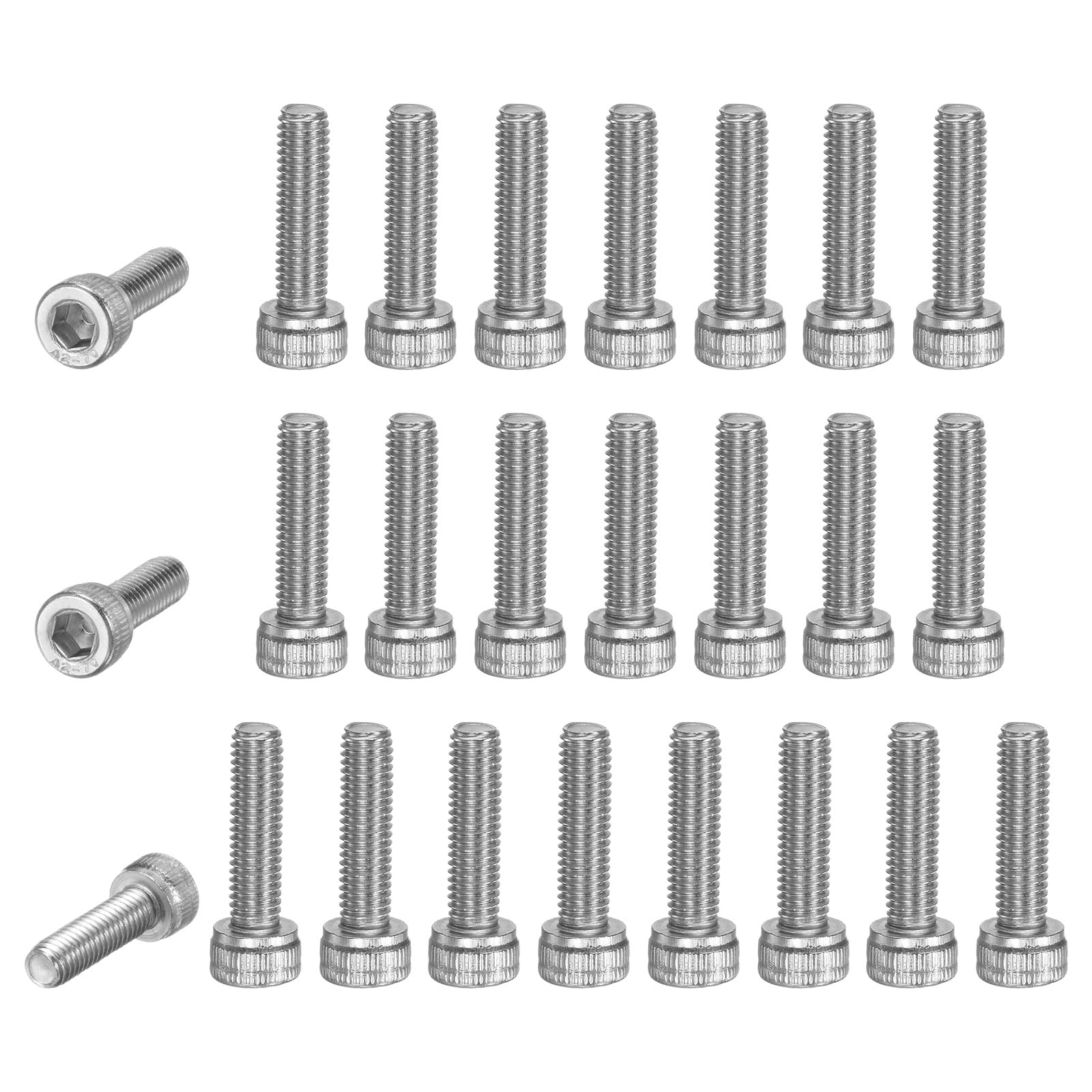 M METERXITY 25-Pack Socket Head Cap Screws Bolts M5x18mm 0.8mm Pitch Button Head Socket Screws 304 Stainless Steel Hex Socket Bolts [Silver]