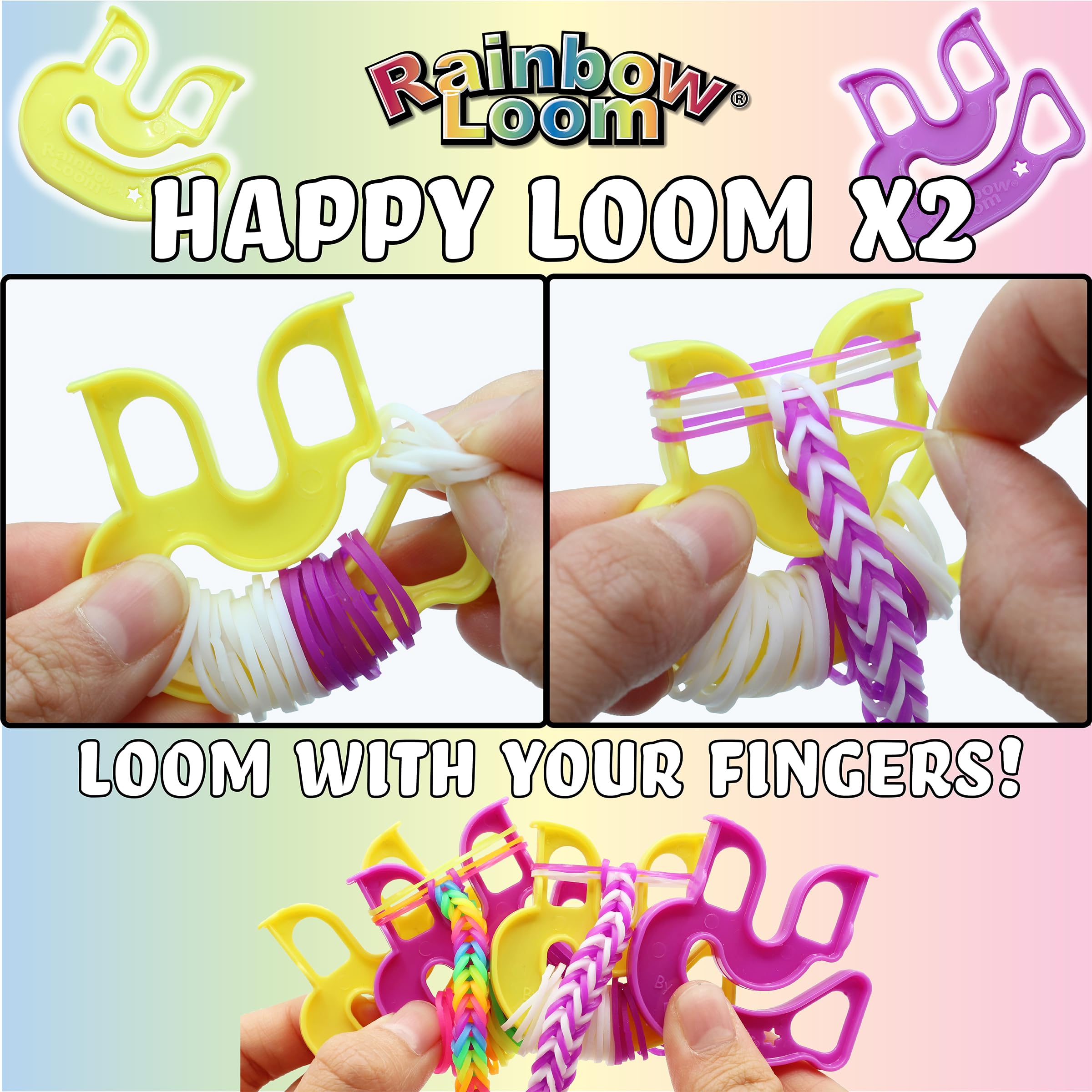 Rainbow Loom® Loomi-Pals™ MEGA Combo Set, Features 60 Cute Assorted LP Charms, The New RL 2.0, Happy Looms, Hooks, Alpha & Pony Beads, 5600 Colorful Bands All in a Carrying Case for Boys and Girls 7+