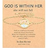 CXLDTE Mustard Seed Bracelet Jewelry for Women Girls Baptism Confirmation Valentine's Day Christmas Birthday Gifts