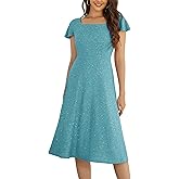 BeryLove Prom Dress for Teens: Sequin Formal Party Dress with Flutter Short Sleeves for Wedding & Cocktail Evening Events