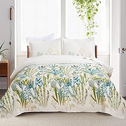 Ycosy Flower Bedspread Set King Size Bedding Set