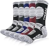 RUIXUE Mens Sports Hiking Socks 5 or 6 Pairs Cushioned Anti Blister Crew view 1