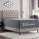 Empyrean Charcoal Grey Extra Deep Pocket Fitted Sheet Queen, Hotel Luxury Queen Fitted Sheet Only Easily Fits 18 to 24 Inch Mattress, Super Soft, Wrinkle-Free Bottom Sheets with Corner Straps