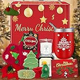 MYKILOS Christmas Gifts for Women, 2025 Christmas Gift Ideas, Gift Basket for Women, Mom, Sister, Girl, Best Friend, Teacher, Coworker, Xmas Gift with Stocking, 12 Oz Tumbler