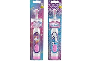 Spinbrush Mermaid & Unicorn Kids Electric Toothbrush 2-Pack, Battery-Powered, Soft Bristles