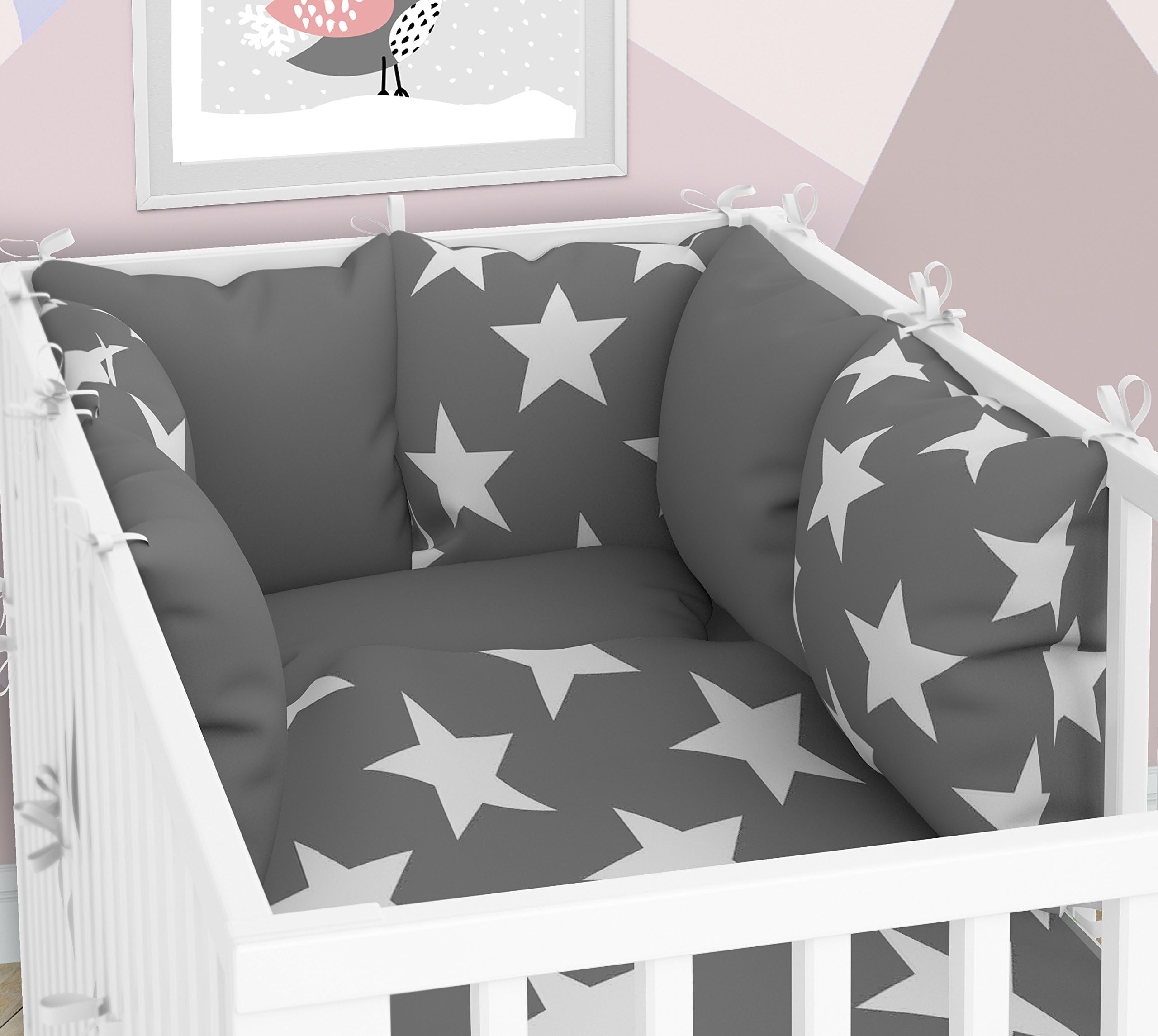 Pair of Cot Cushion – Six pads Covers for Baby Velvet Bed 70 x 140 cm