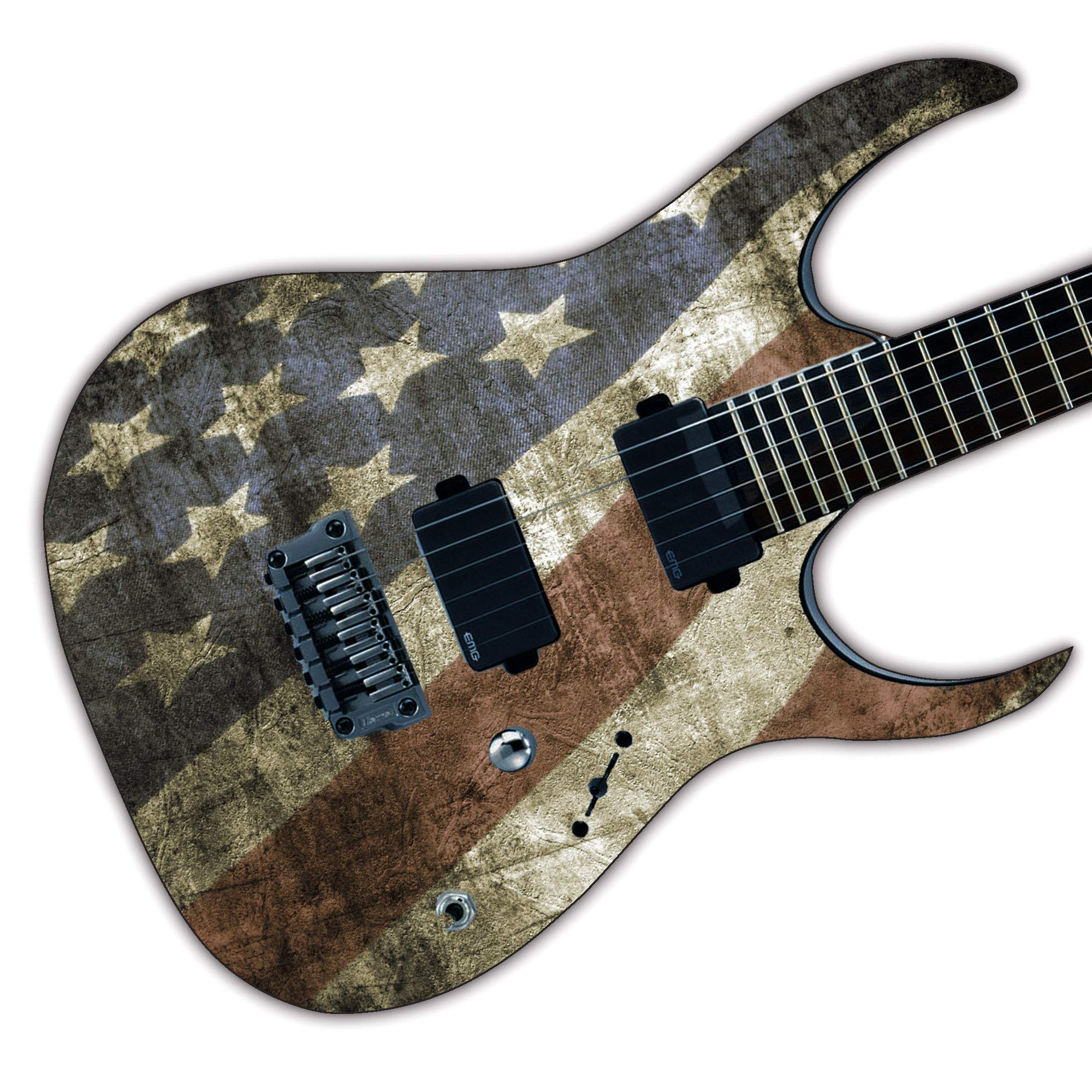 DesignDivil Custom Guitar Skin Wrap Laminated Vinyl Air Lease Decal. USA Grunge Flag GS20
