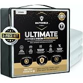 MATTSHIELD Ultimate 3-Piece Kit - Bed Bug-Proof Mattress Cover King Size 100% Cotton Top + 2 Queen Pillow Protectors with Zipper - 6 Sided Waterproof Encasement, Total Defense Kit
