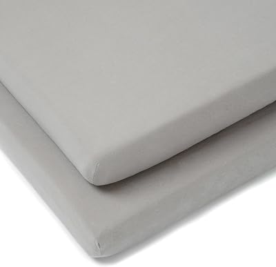 Clair de Lune 2 Pack Fitted Cotton Cot Bed Sheets 70x140 Grey