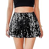 MANER Women's Sequin Shorts Sparkly Stretchy Night Out Party High Waisted Shorts