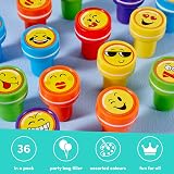THE TWIDDLERS 36 Emoji Stamps for Kids Assorted Colours Self-Inking Arts Crafts view 3