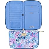 Lilly Pulitzer Travel Wallet Passport Holder, Vegan Leather Wristlet Wallet for Women, Travel Document Organizer, Bahamas Beachcomber