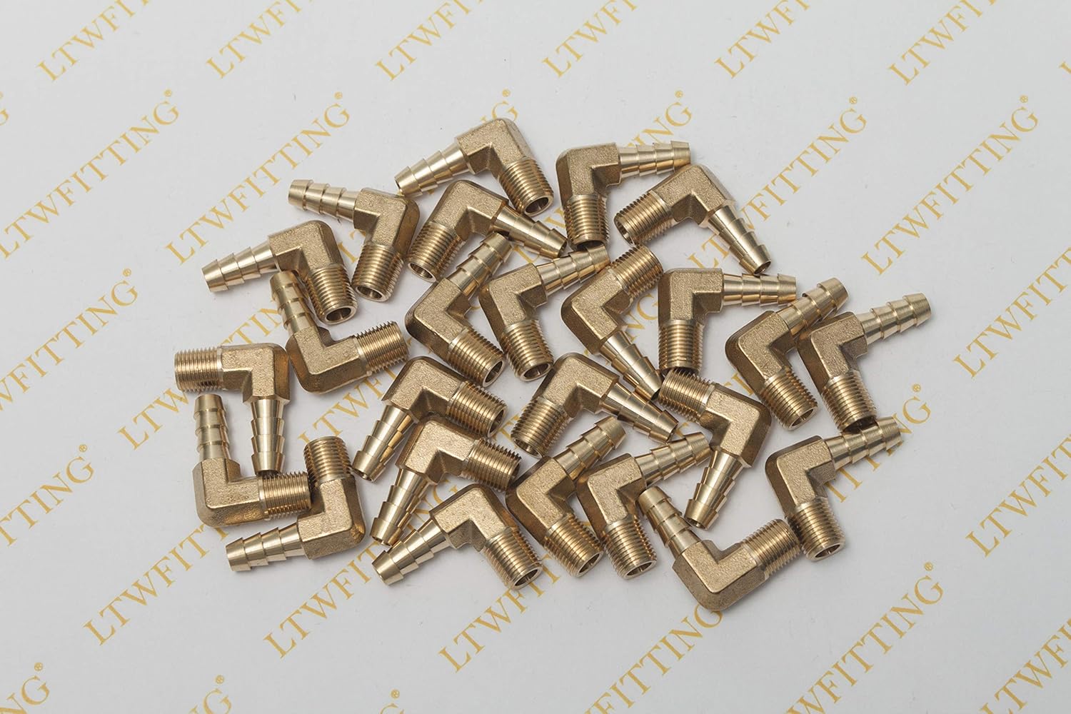 LTWFITTING 90 Deg Elbow Brass Barb Fitting 1/8-Inch Male BSPT x 6mm ID Hose(Pack of 25), 6mm ID Hose x 1/8" Male BSPT - Image 3