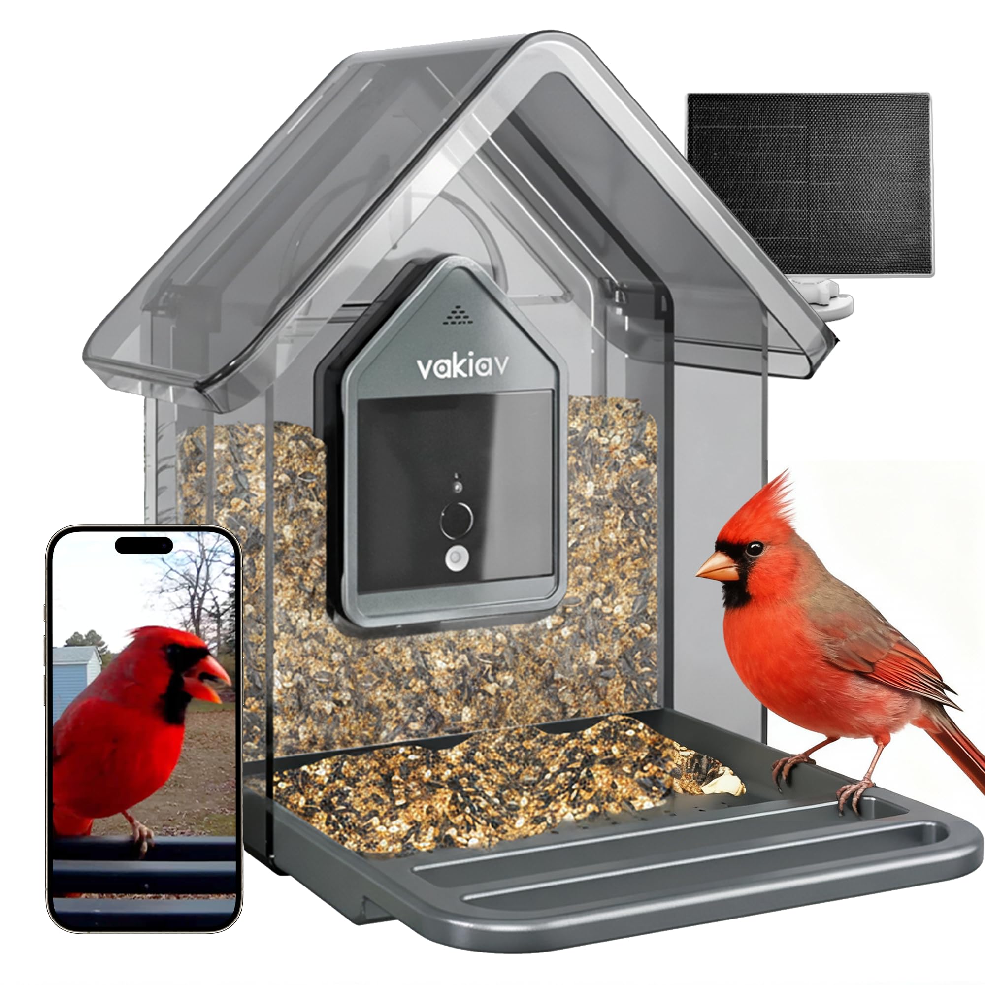 Photo 1 of ** SOLD AS IS, NO REFUND/RETURN** SEE COMMENTS!
Smart Bird Feeder with Camera Solar Powered,2K UHD Video Live Stream,Easy Set Up,AI Bird Species Identification, Auto Capture Videos&5MP Photos,Instant Alerts,Gifts for Bird Lovers