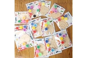 LARDUX Under The Sea Party Favors, 24PCS DIY Sea Ocean Animals Party Favors Wooden Arts & Crafts Painting Kit for Kids, Glow in The Dark Family Crafts Birthday Party Gifts Toys for Boys Girls