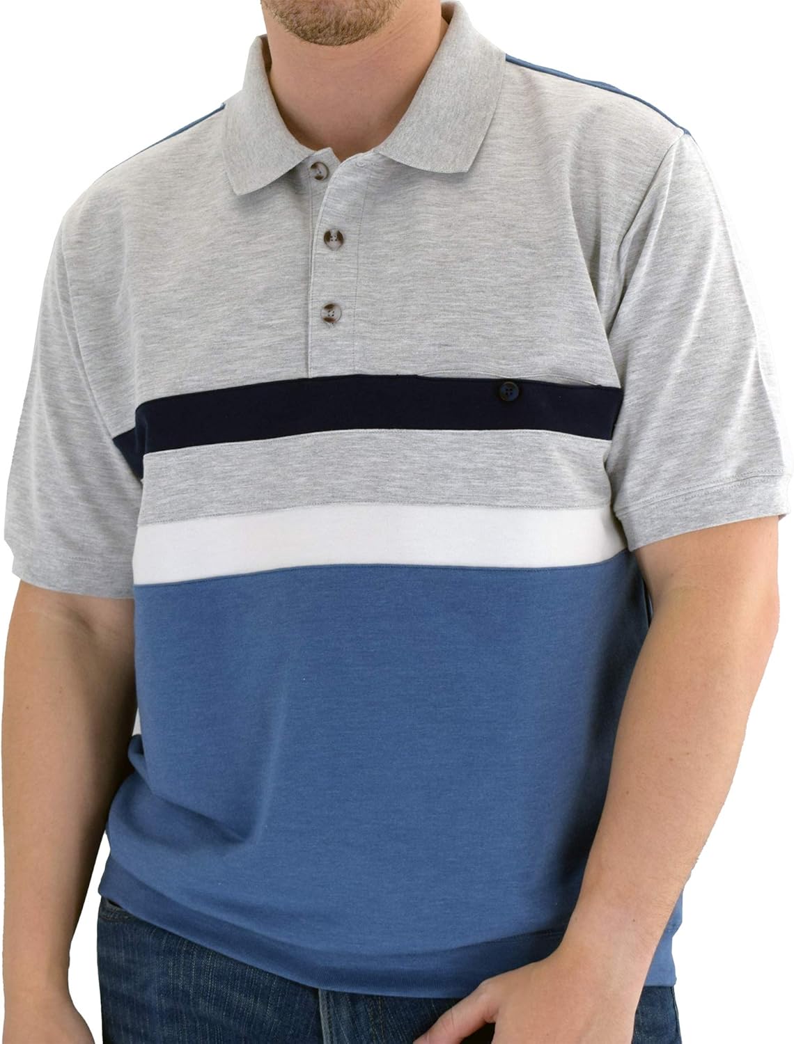Classics by Palmland Short Sleeve Banded Bottoms Polo Shirt at Amazon Menâs Clothing store