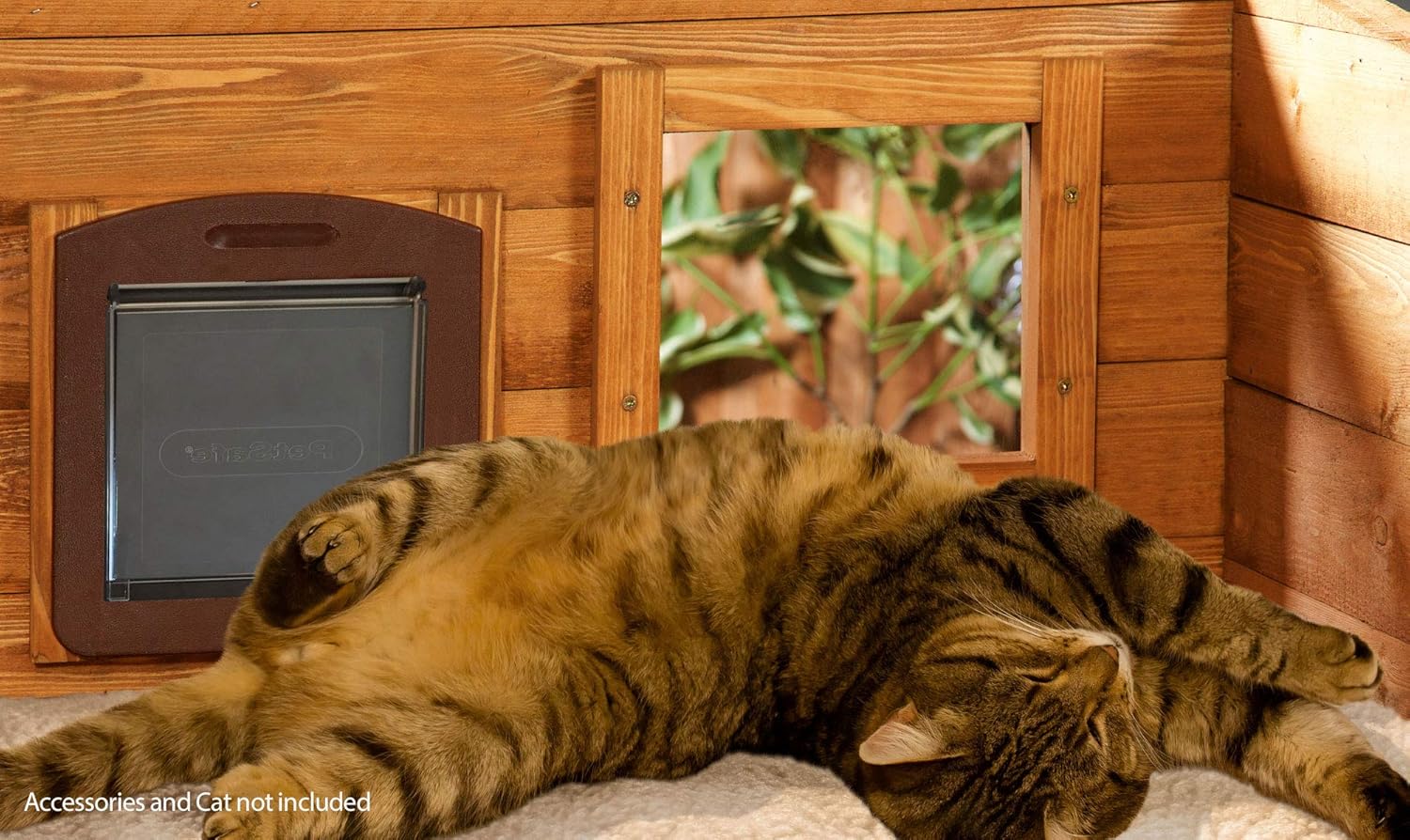 outdoor cat house with microchip cat flap