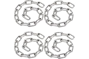 Cididu 4 Pack 1/4 x 23 inch Safety Link Chain, 304 Stainless Steel Long Coil Chain, Decorative Heavy Duty Chain Hanging Pulli