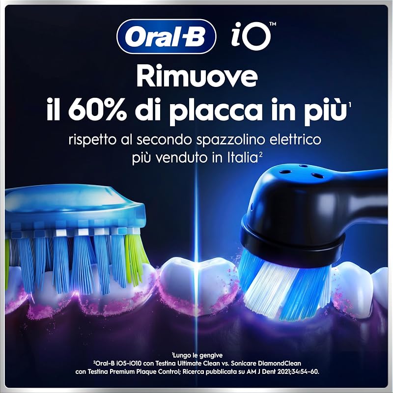 iO 6 Spazzolino Elettrico, 2 Testine, Custodia, Copri Testina, Nero