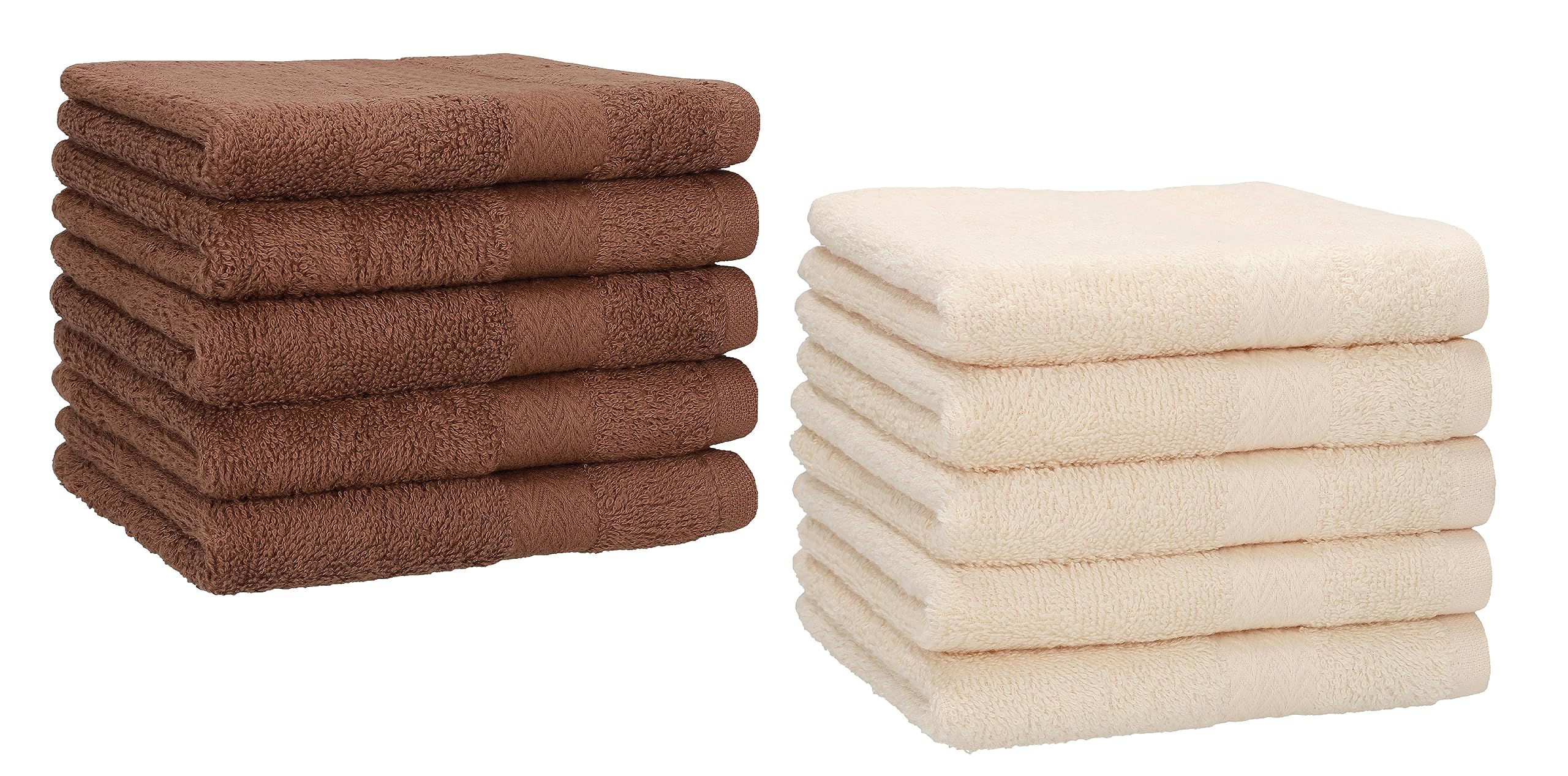 Pack of 10 Guest Towels PREMIUM 100% Cotton 30x50 cm (hazel & beige)