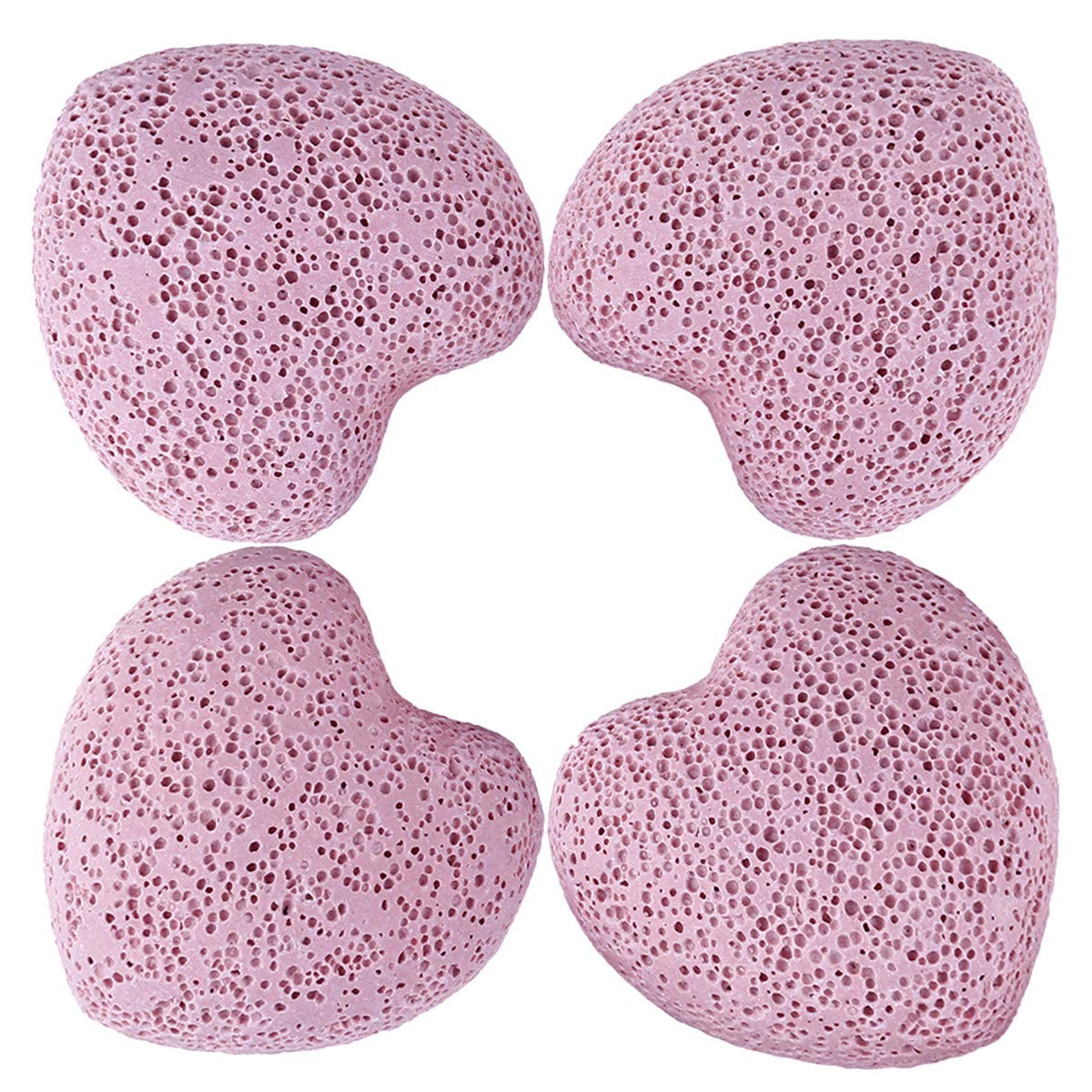 Nupuyai 4pcs Heart Palm Worry Stone for Chakra Reiki, Healing Anxiety Pocket Love Stone for Home Office Decoration, 45mm Pink