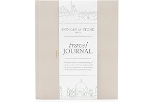 DUNCAN & STONE PAPER CO. Travel Journal for Women, Men (Sand, 110 Pages) – Adventure Journal to Record Trip Memories – Premium Travel Diary Journal - Travel Notebook Journal