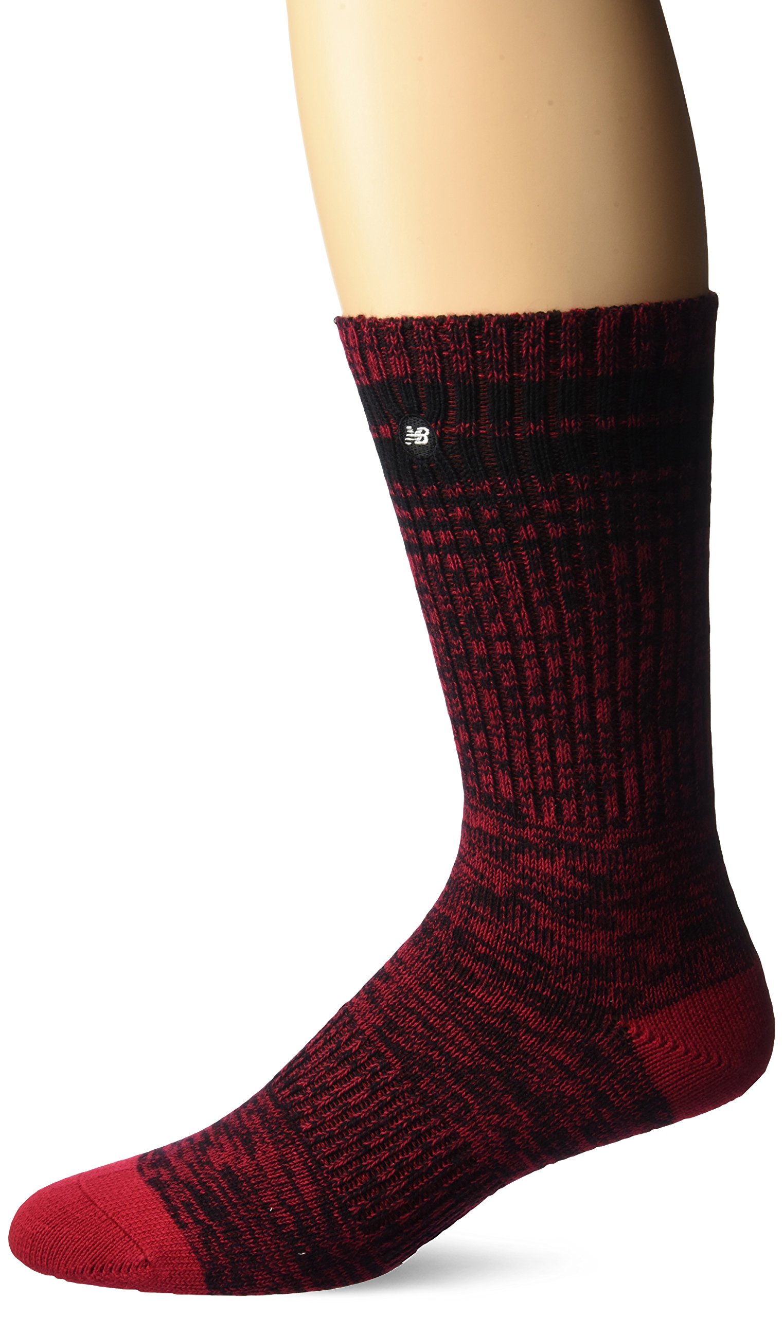 New Balance Hall Stroller Lifestyle Crew Calcetines para hombre, negro/rojo, 9-12.5