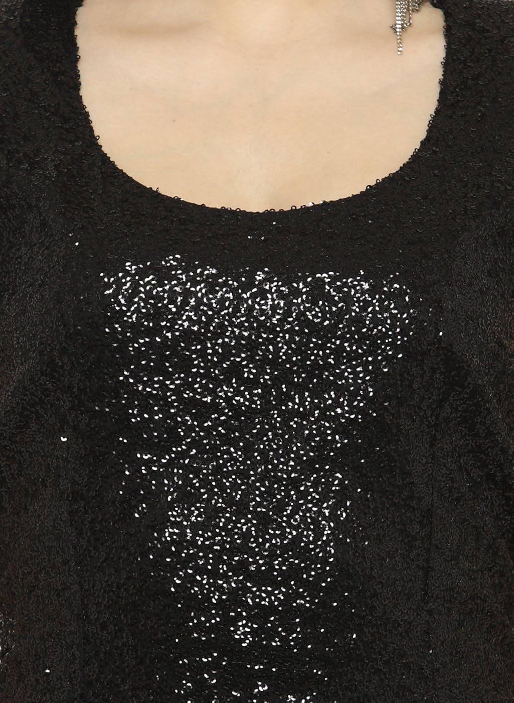 just wow black sequine women's dress