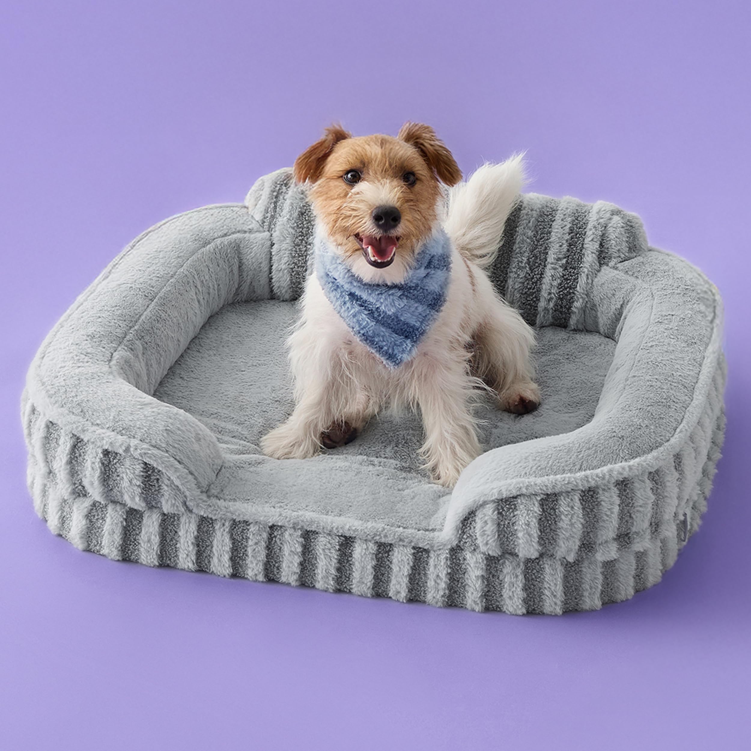Photo 1 of LE SURE Cute Dog Bed Medium Size Dog, Orthopedic Waterproof Medium Pet Beds with Sides, High Back Non-Slip Bottom and Egg-Crate Foam Pet Couch Sofa with Washable Removable Cover, Grey