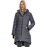 Orolay Women
s Winter Down Jacket Long Quilted Puffer Coat Warm Hooded Slim Fit Outerwear