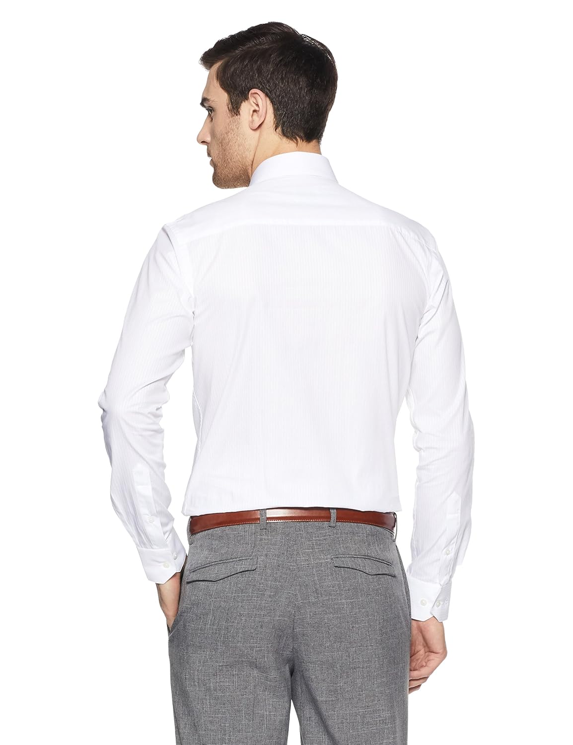 park avenue men's striped slim fit formal shirt