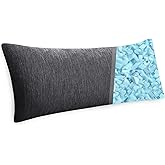 Hiasan Cooling Body Pillows for Adults - Memory Foam Insert, Long Full Body Pillow for Side Sleepers, Bed,Sleeping,Soft Support for Pregnant Women, Back Pain Relief, 20x54 Inch, Grey