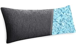 Hiasan Cooling Adult Body Pillow - Memory Foam Insert, Long Full Body Pillow for Side Sleepers, Bed,Sleeping,Soft Support for Pregnant Women, Back Pain Relief, 20x54 Inch, Grey
