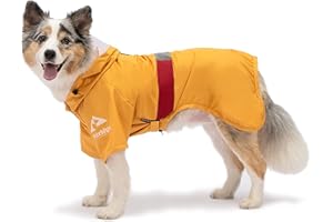 Petridge Dog Raincoat Rain Jacket Waterproof Windproof Coat for Small Medium Large Dogs (40 Yellow)
