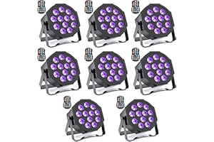 Rechargeable Par Lights Uplights RGBWA+UV 6-in-1 LED Battery Powered Stage Lights, HOLDLAMP DJ Lights Sound Activated with Remote & DMX Control for Festival Party Event Wedding Bar (8 Packs)
