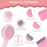 FurCare Flea Comb Set for Cats Dogs 7 Pieces Pink Stainless Steel Teeth view 2