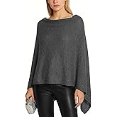 AlisOker Cashmere Poncho Sweaters for Women Lightweight Soft Pashmina Capelet Versatile Knit Pullover Asymmetrical Tops 2026