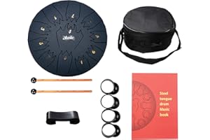 Nanrika Steel Tongue Drum, 10 Inch 11 Note, Percussion Instrument, Hand Pan Drum, With Bag, Music Book, Drumstick and Finger Cover (Navy)