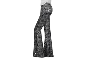 Nawgut Sequin Flare Pants Sparkly Glitter High Waisted Bell Bottoms Leggings Party Disco Clubwear for Women