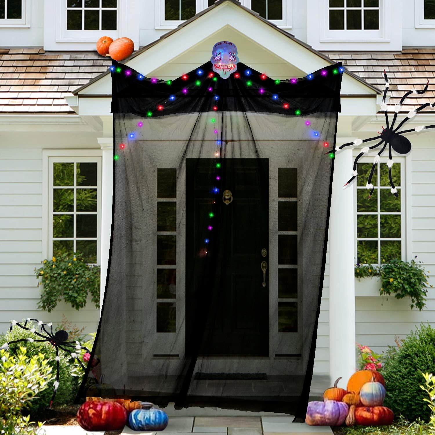 TURNMEON Halloween Decorations Outdoor 10 Ft Hanging Lighted Glowing Ghost Tree Decorations, 80 LEDs Scary Ghosts Spooky Props Indoor Outdoor Patio, Garden, Gate, Yard, Halloween Decorations: Toys & Games