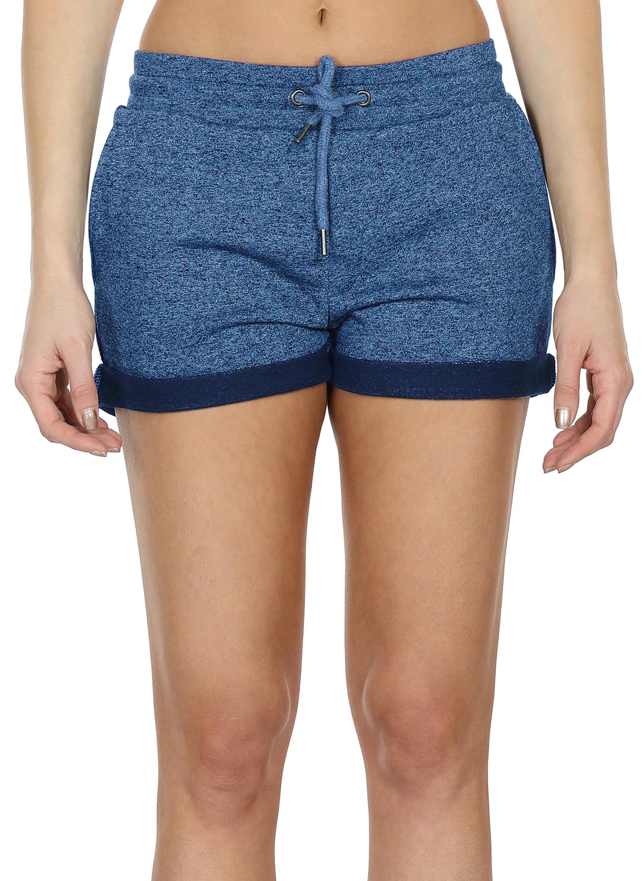 icyzone Workout Lounge Shorts For Women - Athletic Running Jogging Cotton Sweat Shorts (M, Royal)