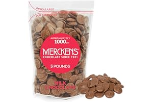 KIDU Milk 5 Pound Merckens Chocolate Melts - Melting Chocolate Candy Melts - Milk Chocolate Melting Wafers 80 Ounces Bulk Perfect For Dipping, Cake Pops, Deserts, Baking And More - Chocolate Chips For Chocolate Fountain - Resealable Bag for Freshness - Chocolate For Dubai Chocolate Bar, Fix Chocolate Bar Dubai