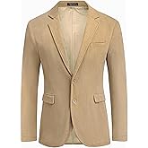 COOFADNY Men's Casual Corduroy Blazer Classic Fit Two Button Sport Coat Fashion Notch Lapel Blazer Jacket