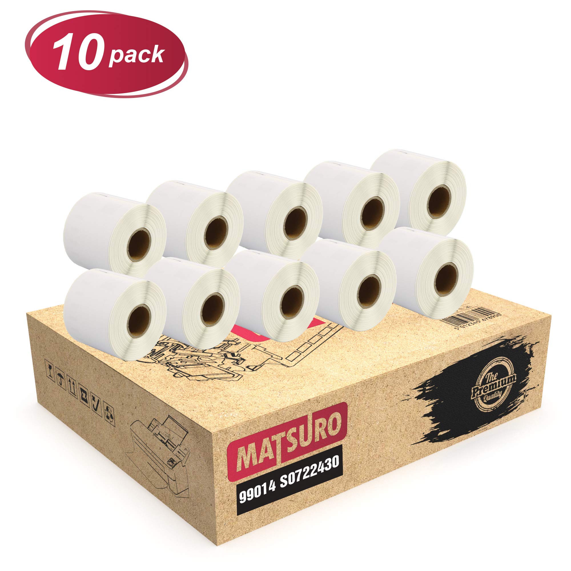 Matsuro Original | Compatible Label Rolls Replacement for DYMO 99014 S0722430 (54 mm x 101 mm | 220 Labels per Roll | 10 Pack)