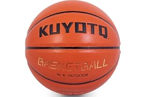 KUYOTQ Kids Toddler Youth Adult Size (3~7) Basketball Thickened Rubber or Leather Small Mini Basketball Soft Touch in & Outdoor Wear Resistant Basketball for Boys Girls Basketball Gifts (Deflated)