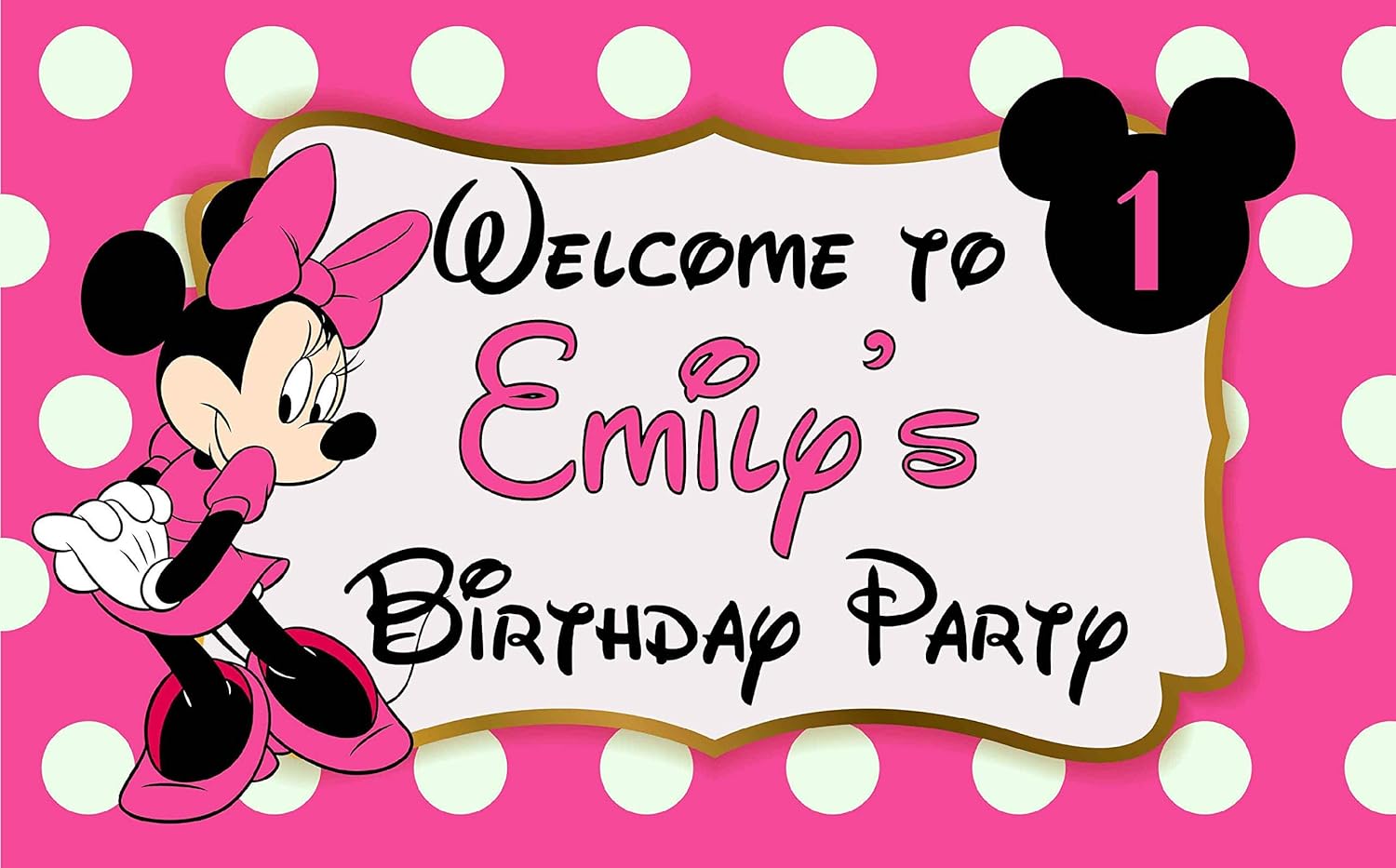 Amazon Com Minnie Mouse Birthday Banner Personalized Party
